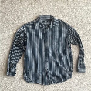 Alfani Blue Casual Button Down Shirt